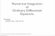 Numerical Integration of Ordinary Differential Equations