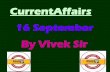 CurrentAffairs 16 September By Vivek Sir