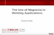 The Use of Magnesia in Welding Applications