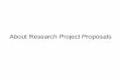 About Research Project Proposals - TU Wien