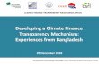 Developing a Climate Finance Transparency Mechanism ...