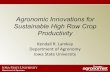 Agronomic Innovations for Sustainable High Row Crop ...