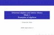 Universal algebra and lattice theory Week 1 Examples of ...