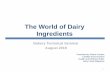 The World of Dairy Ingredients