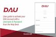 User guide to activate your DAU account with a Username ...