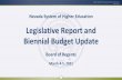 Legislative Report and Biennial Budget Update