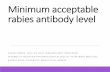 Minimum acceptable rabies antibody level