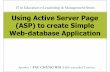 Using Active Server Page (ASP) to create Simple Web-database