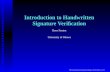 Introduction to handwritten signature verification