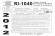 2012 RI-1040 Cover - State of Rhode Island: Division of Taxation: