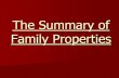 The Summary of Family Properties - BEHS Science