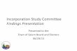 Incorporation Study Committee Findings Presentation