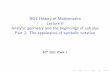 BO1 History of Mathematics Lecture II Analytic geometry ...