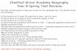 Chestnut Grove Academy Geography Year 8 Spring Test Revision