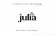Introduction to the Julia language - SED