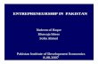 entrepreneurship in pakistan - Pakistan Institute of Development