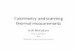 Calorimetry and scanning thermal measurements