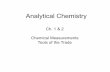 Ch. 1 & 2 Chemical Measurements Tools of the Trade