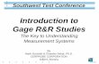 Introduction to Gage R&R Studies