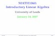 MATH1060 Introductory Linear Algebra - University of Leeds