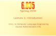 6.035 Lecture 1, Introduction - 6.035: Computer Language