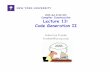 Lecture 13: Code Generation II - NYU