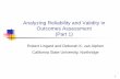 Analyzing Reliability and Validity in Outcomes Assessment