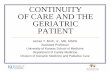 CONTINUITY OF CARE AND THE GERIATRIC PATIENT - Source