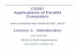 CS267 Applications of Parallel Computers