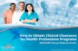 How to Obtain Clinical Clearance for Health Professions ...