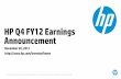 HP Q4 FY12 Earnings Announcement
