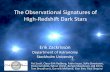 The Observational Signatures of High-Redshift Dark Stars
