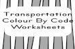 Transportation Colour By Code Worksheets