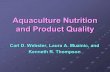 Aquaculture Nutrition and Product Quality
