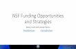 NSF Funding Opportunities and Strategies