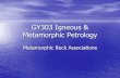 GY343 Igneous & Metamorphic Petrology