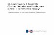 Common Health Care Abbreviations and Terminology