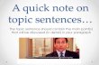 A quick note on topic sentences…