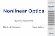 Optics Nonlinear Optics - uni-osnabrueck.de