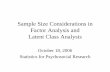 Sample Size Considerations in Factor Analysis and Latent Class Analysis