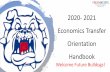 2020- 2021 Economics Transfer Orientation Handbook