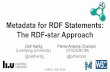 Metadata for RDF Statements: The RDF-star Approach