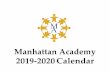 Manhattan Academy 2019-2020 Calendar