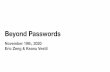 Beyond Passwords - University of Washington