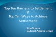 Top Ten Barriers to Settlement Top Ten Ways to Achieve ...
