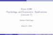 Econ 219B Psychology and Economics: Applications (Lecture 7)