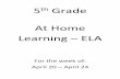 At Home Learning ELA