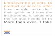 Empowering clients to product or service offer how people ...