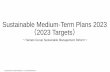 Sustainable Medium-Term Plans 2023 2023 Targets