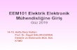 EEM101 Elektrik Elektronik Mühendisliğine Giriş